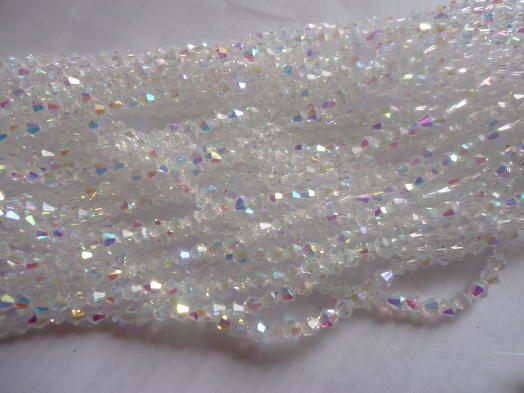 (image for) Clear ab bicone crystal beads #cr1336